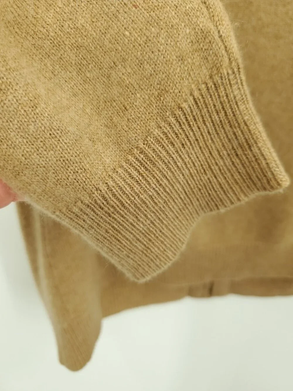 VTG Valerie Stevens Camel Brown 100% Cashmere Zip Hoodie Sweater Size L